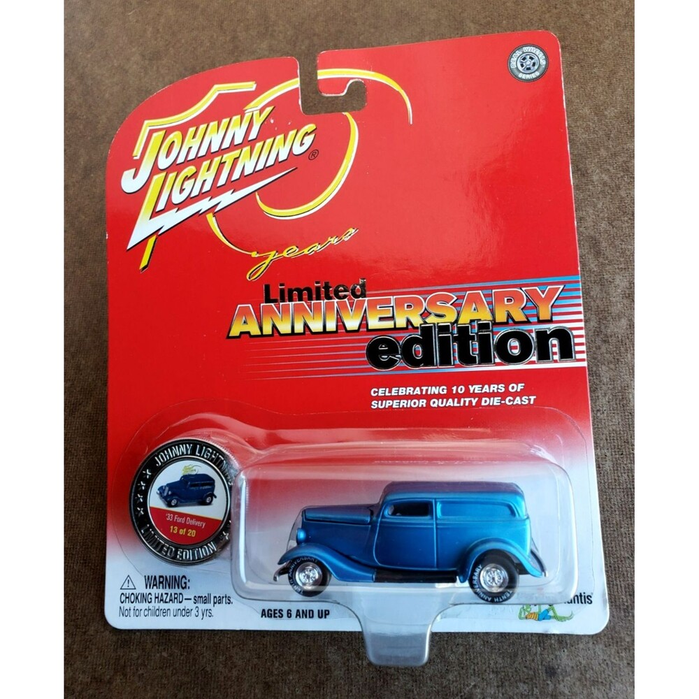 2004 Johnny Lightning '33 FORD DELIVERY Blue 10 YEARS LIMITED EDITION REAL RIDER